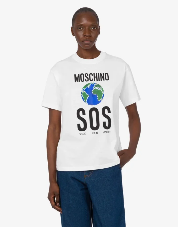 T-shirt i tryckt ekologisk bomullsjersey