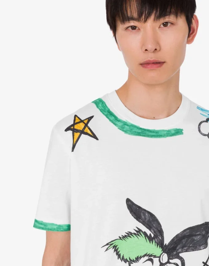 T-shirt i tryckt ekologisk bomullsjersey