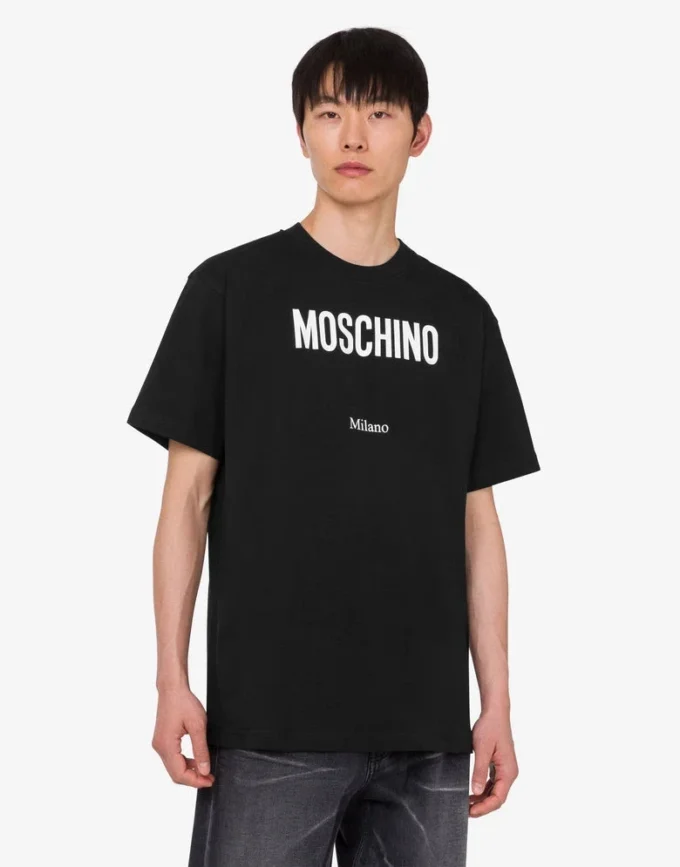 T-shirt i tryckt ekologisk bomullsjersey