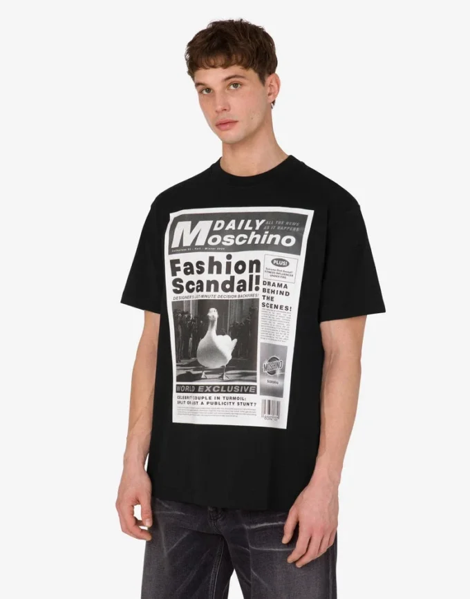 T-shirt i tryckt ekologisk bomullsjersey