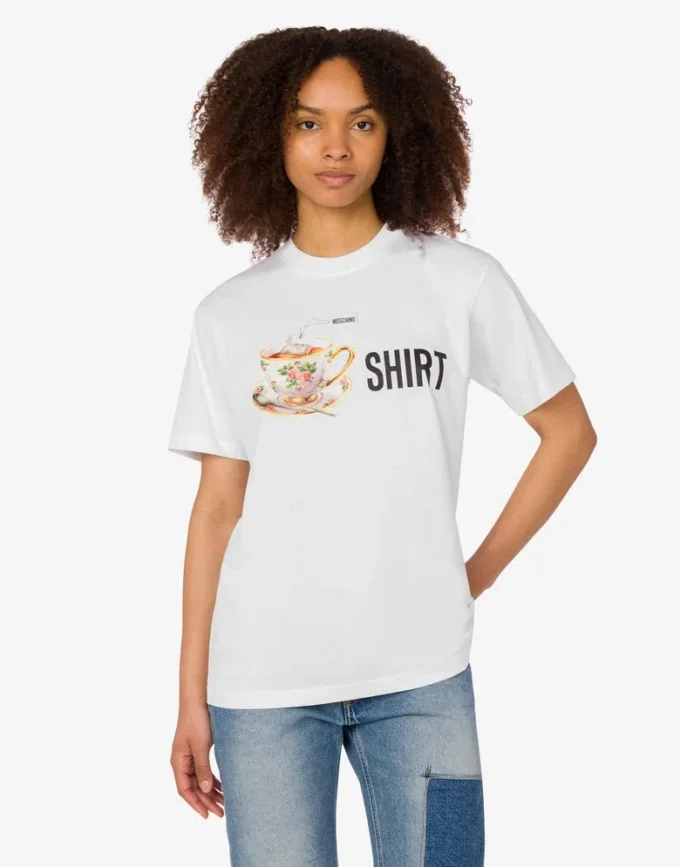 T-shirt i tryckt ekologisk bomullsjersey