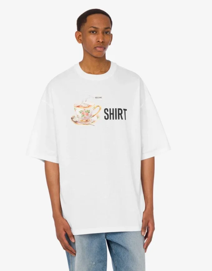 T-shirt i tryckt ekologisk bomullsjersey