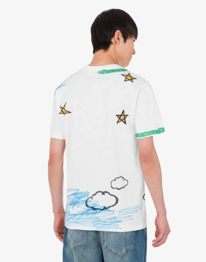 T-shirt i tryckt ekologisk bomullsjersey