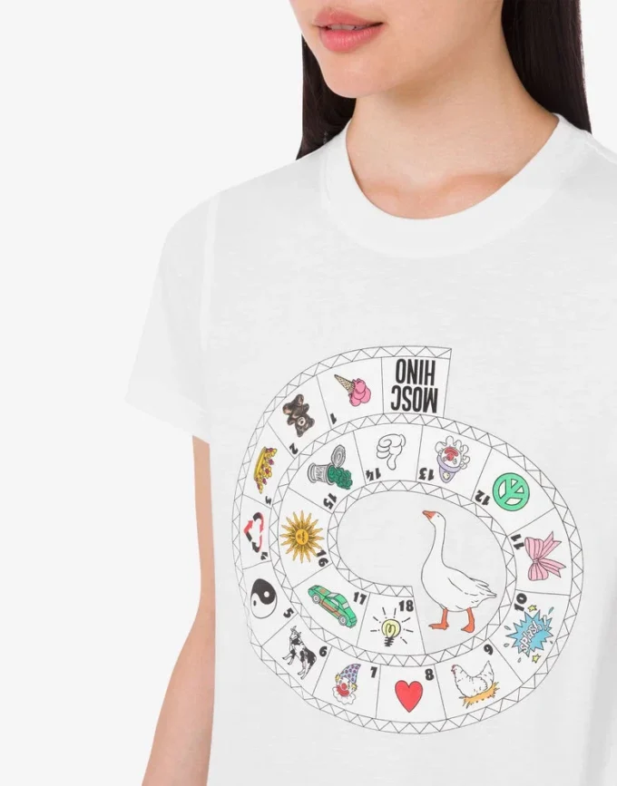 T-shirt i tryckt ekologisk bomullsjersey