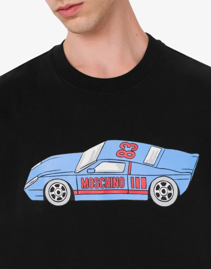 T-shirt i tryckt ekologisk bomullsjersey