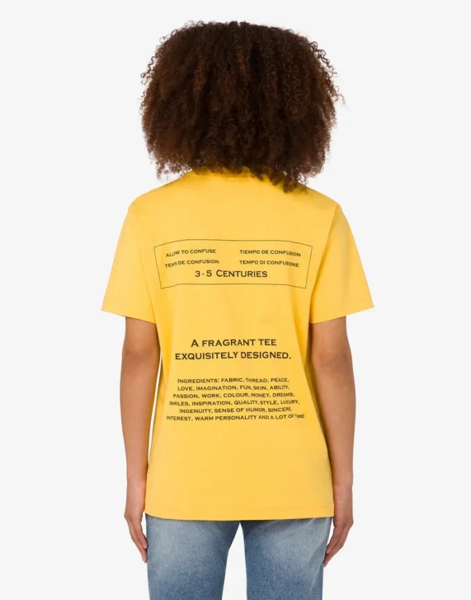 T-shirt i tryckt ekologisk bomullsjersey