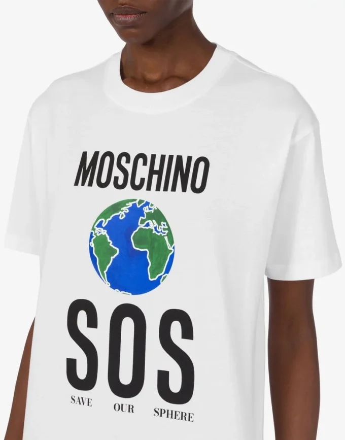 T-shirt i tryckt ekologisk bomullsjersey