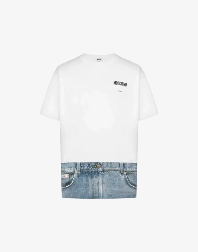 T-shirt i tryckt ekologisk bomullsjersey