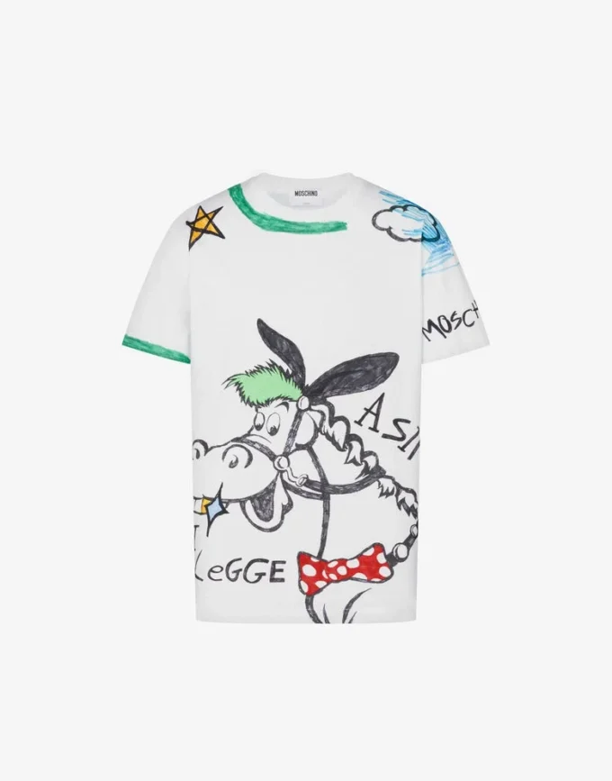 T-shirt i tryckt ekologisk bomullsjersey