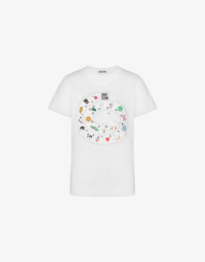 T-shirt i tryckt ekologisk bomullsjersey