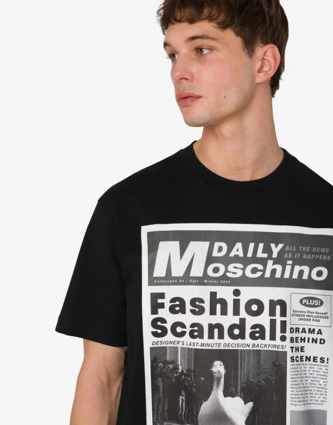 T-shirt i tryckt ekologisk bomullsjersey