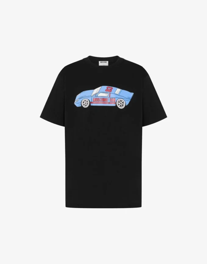 T-shirt i tryckt ekologisk bomullsjersey