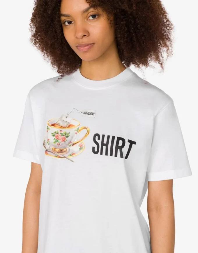 T-shirt i tryckt ekologisk bomullsjersey