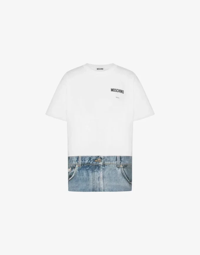 T-shirt i tryckt ekologisk bomullsjersey