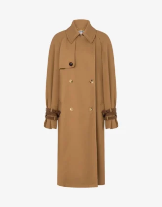 Trenchcoat i bomullsblandad gabardin
