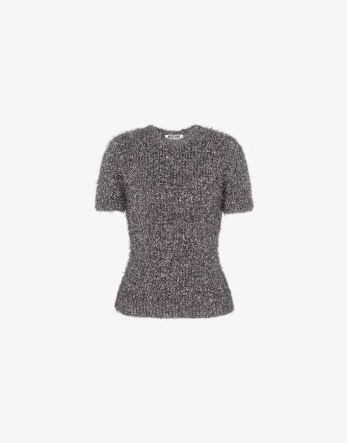 Tröja i tyg med metallic-effekt
