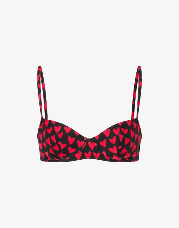 Tryckt bikini-topp i lycra
