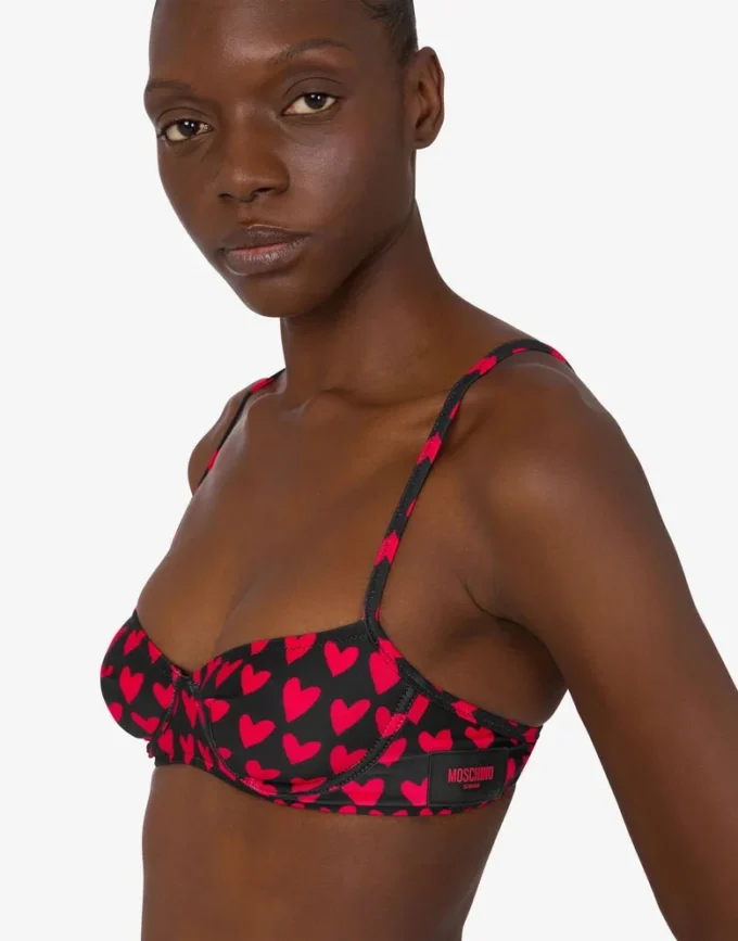 Tryckt bikini-topp i lycra