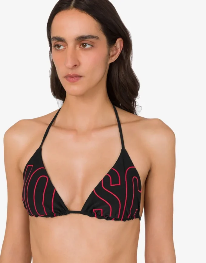 Tryckt bikini-topp i lycra