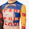 Tryckt crop top i tyll