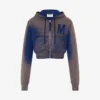 Tryckt kort sweatshirt i ekologisk bomull