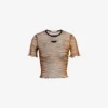 Tryckt kort T-shirt i tyll