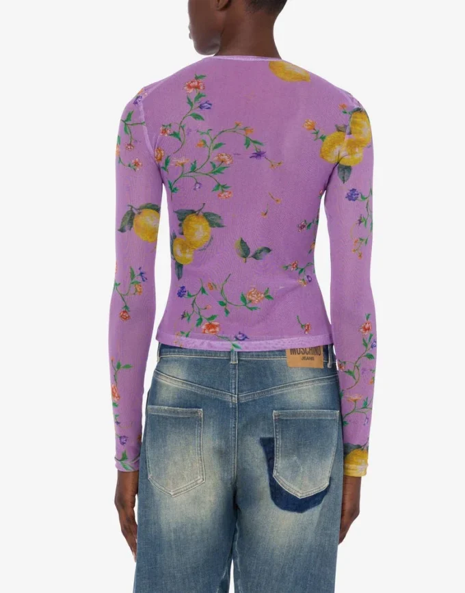 Tryckt mesh-T-shirt