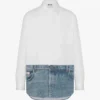 Tryckt skjorta i bomullspoplin