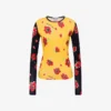 Tryckt stretchjersey-T-shirt