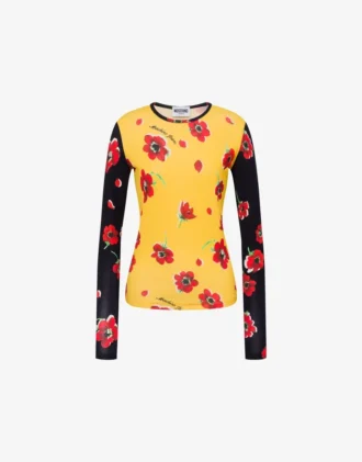 Tryckt stretchjersey-T-shirt Tryckt stretchjersey-T-shirt