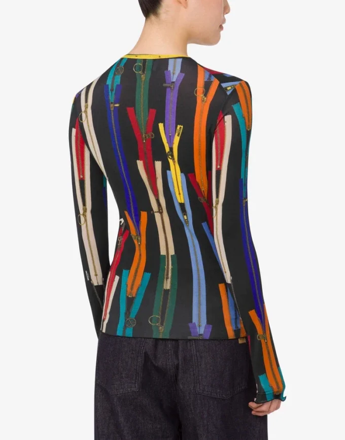 Tryckt stretchjersey-T-shirt