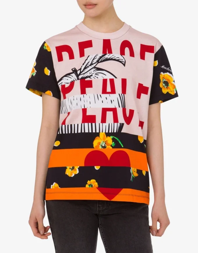 Tryckt T-shirt i bomullsjersey