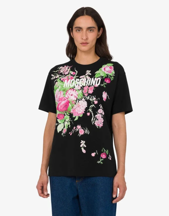 Tryckt T-shirt i kraftig bomull