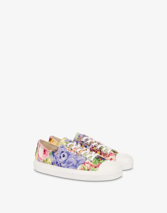 Tryckta sneakers i canvas