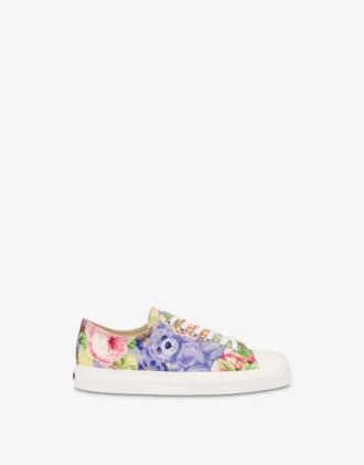 Tryckta sneakers i canvas