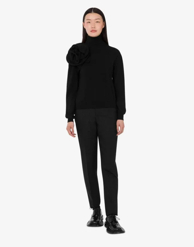 Turtleneck-tröja i merinoull