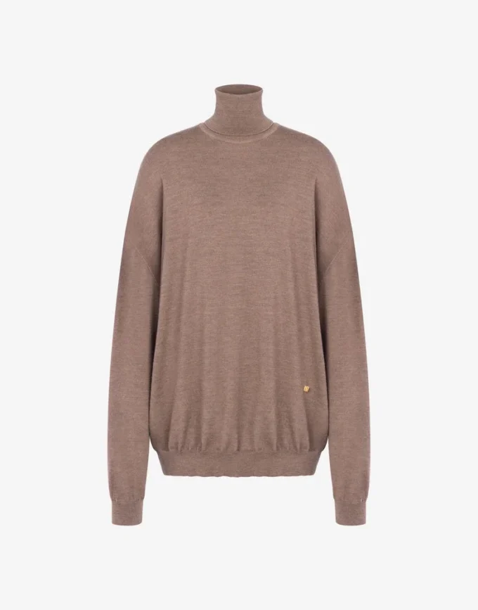 Turtleneck-tröja i ull Golden M