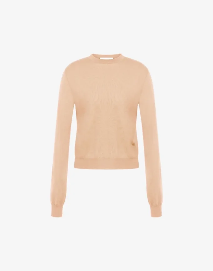 Ull- och silkespullover Golden M
